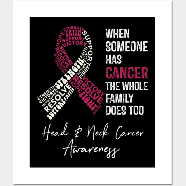 When Someone Has Cancer the Whole Family Does Too Head and Neck Cancer Awareness Wall Art by RW